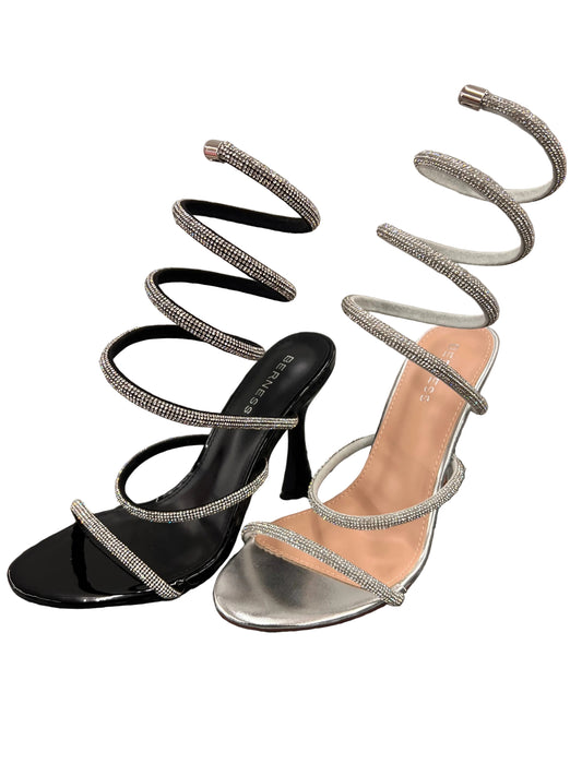 RHINESTONE STILLETO SPIRAL WRAP-UP HEEL ALEXANDRA55