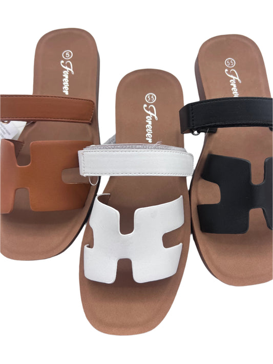 CASUAL H DETAIL SLIDE WITH VELCRO TAB BRAND-28