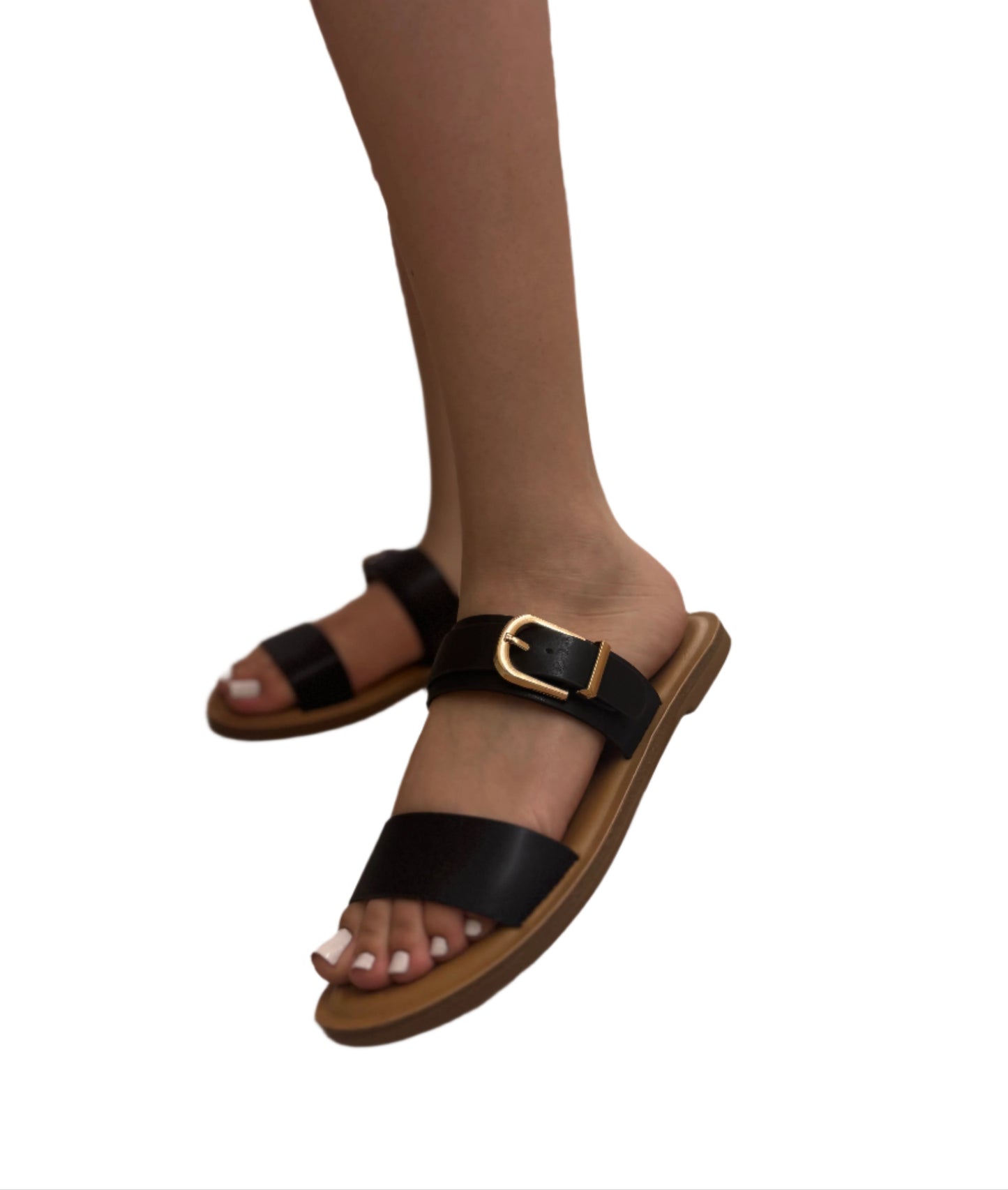 SLIDE SUMMER SANDAL WITH BUCKLE DETAIL INTENT-S