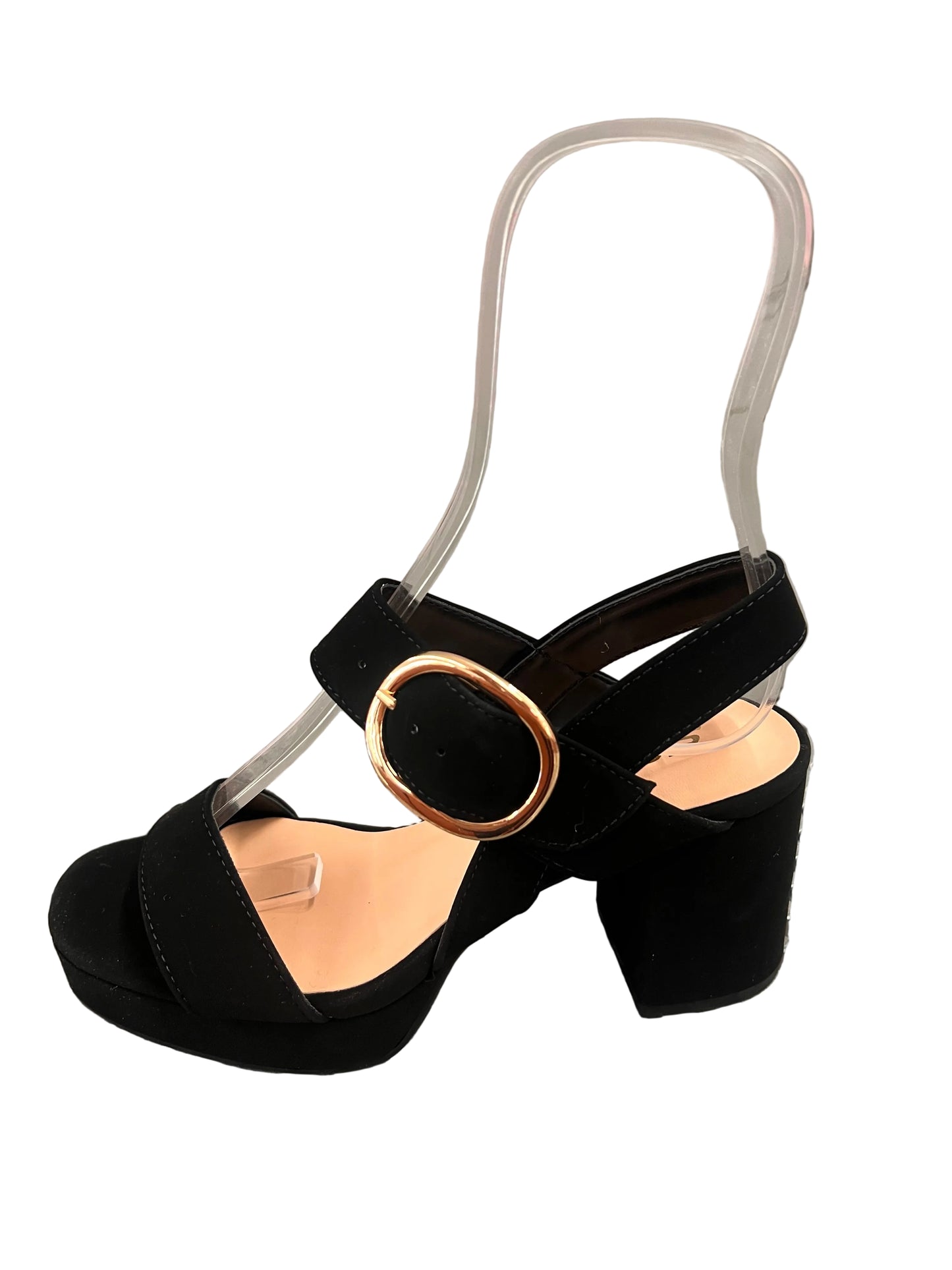 BLOCK HEEL BIG GOLD BUCKLE TIVOLA-S