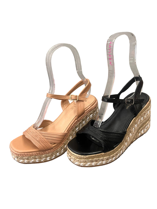 RAFFIA WEDGE WITH BRAID DETAIL GABY-42