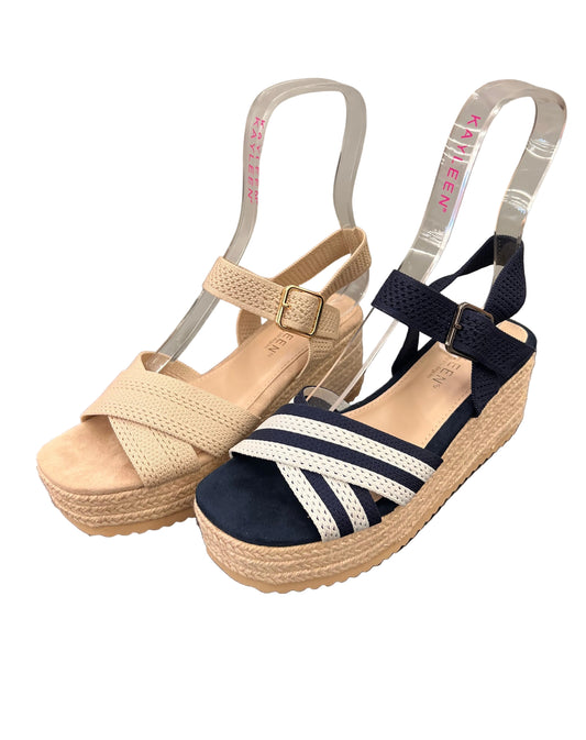 WPVEN PLATFORM WEDGE WITH CANVAS ELASTIC BANDS OLEANA-102