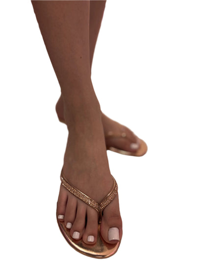 RHINESTONED KITTEN BLOCK HEEL FLIP FLOP NADY-51