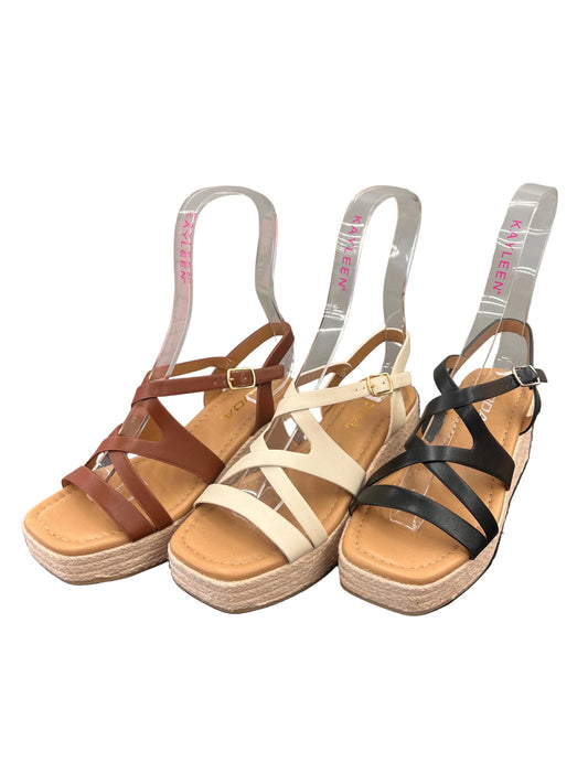 STRAPPY WOVEN WEDGE HEEL LOCO-S