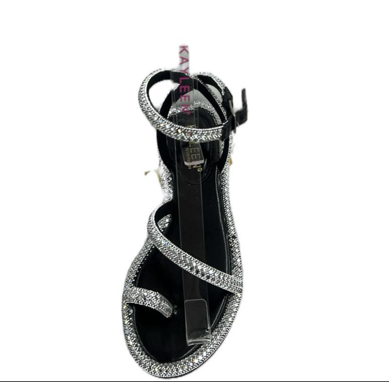 RHINESTONE TIE-UP SANDAL WITHTOE RING LEIMI-18