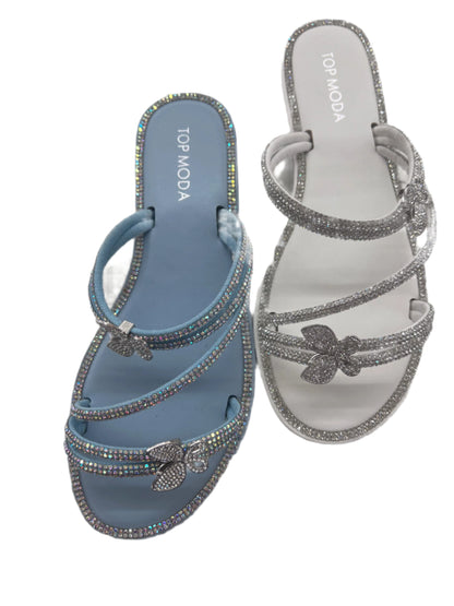 SLIDE RHINESTONE BUTTERFLY SANDAL PAZ-6