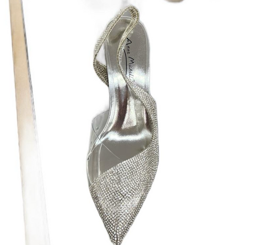 CLEAR RHINESTONE STILETTO HEEL FLORA-45