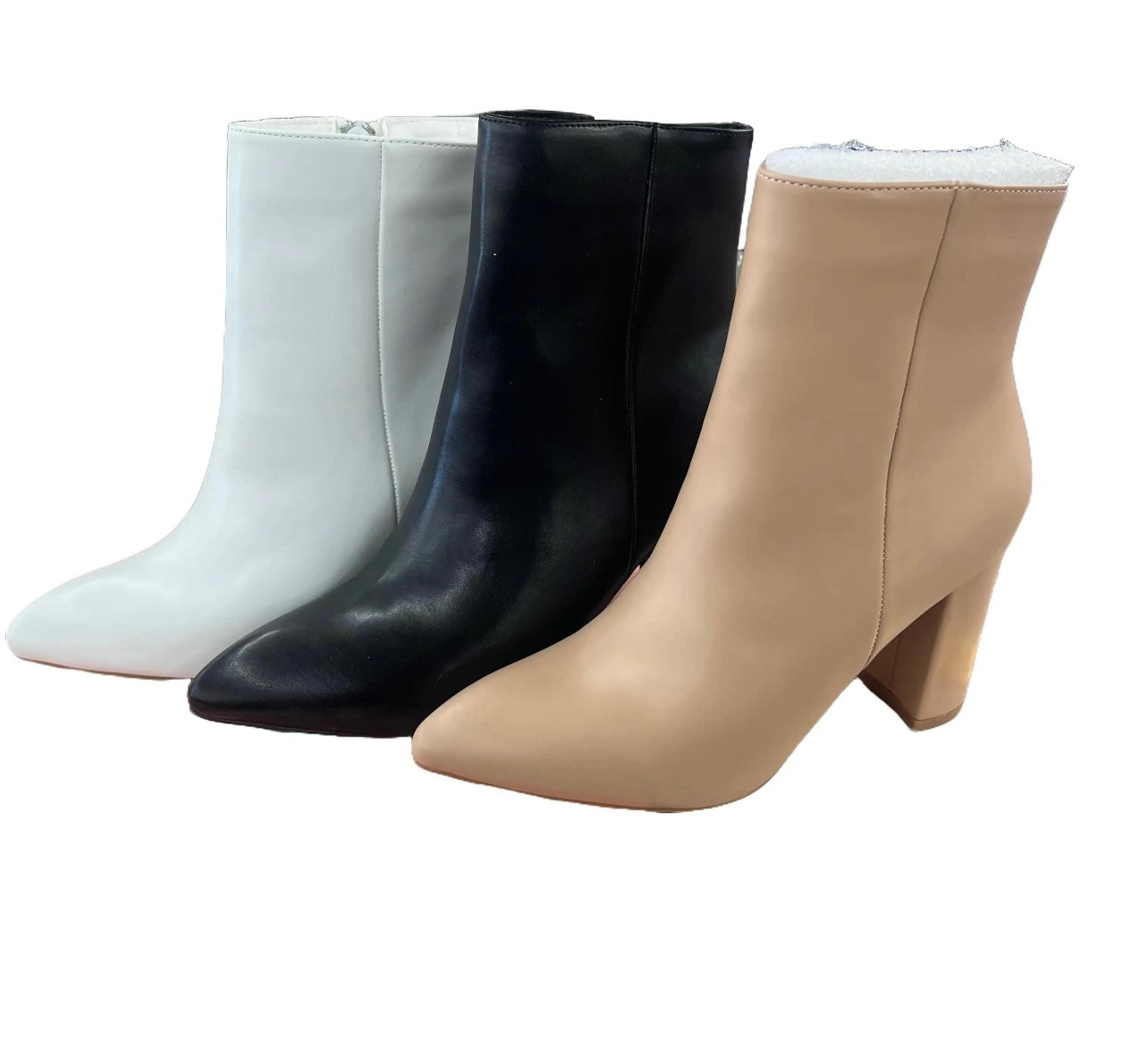 FAUX LEATHER ANKLE BOOT WITH BLOCK HEEL SARA