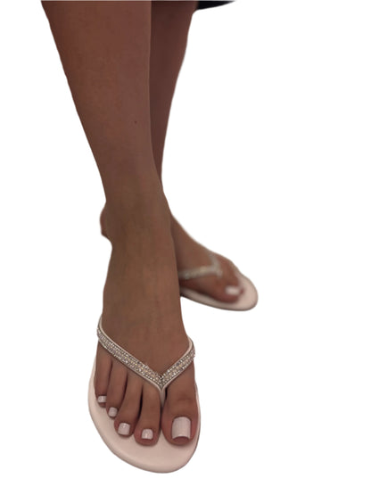 RHINESTONED KITTEN BLOCK HEEL FLIP FLOP NADY-51