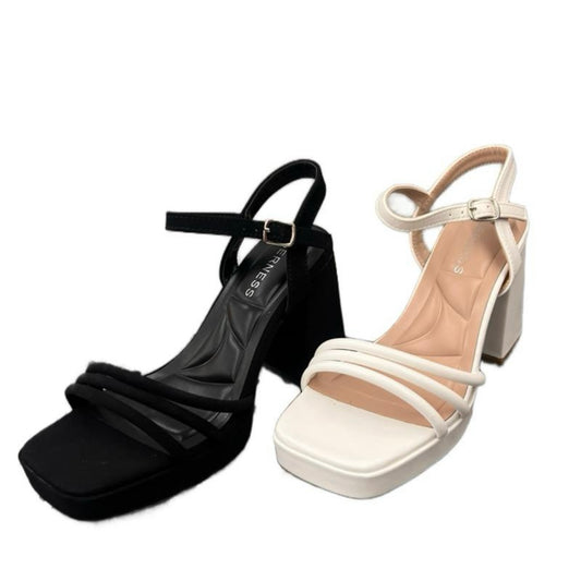 SIMPLE STRAPPY BLOCK HEEL CAHCE