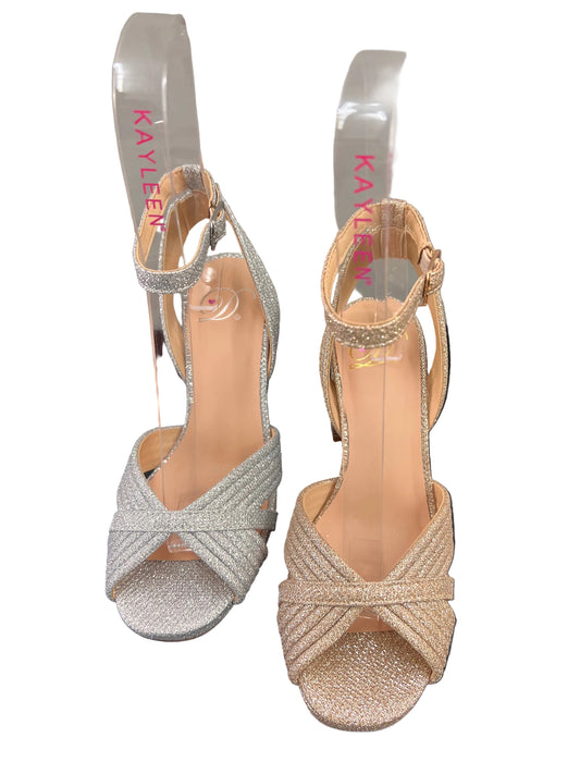GLITTERY BLOCK HEEL WITH CROSS BAND DUFFY-S