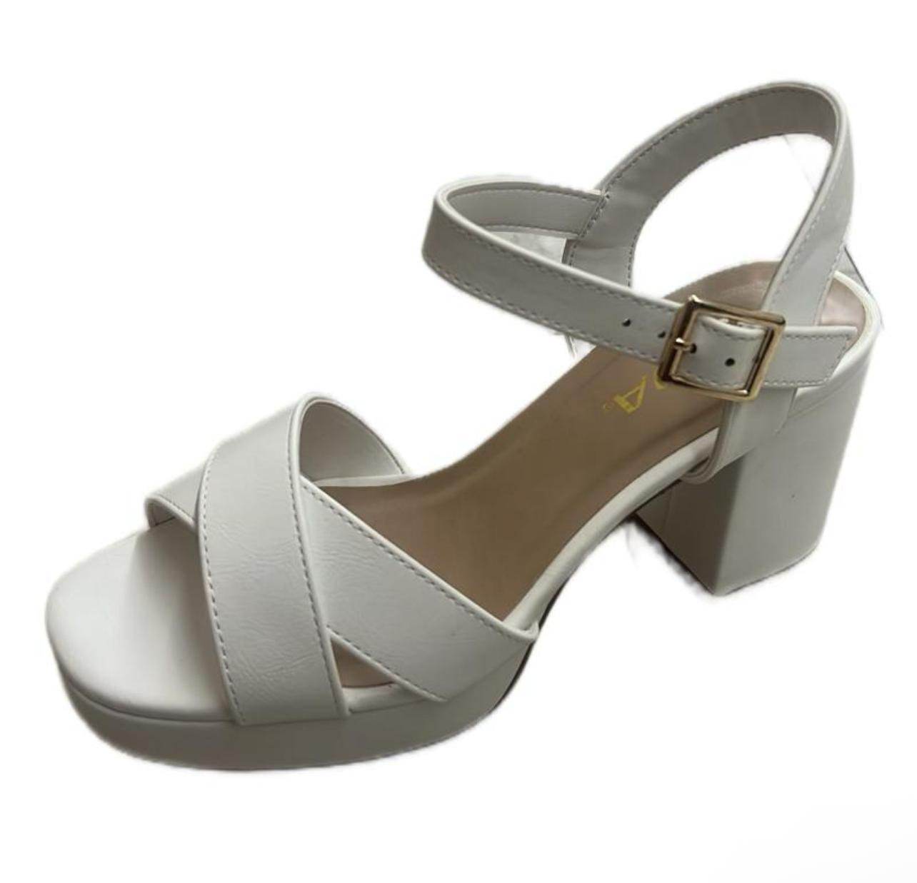 SIMPLE BLOCK HEEL WITH CROSS BAND MANNER-S