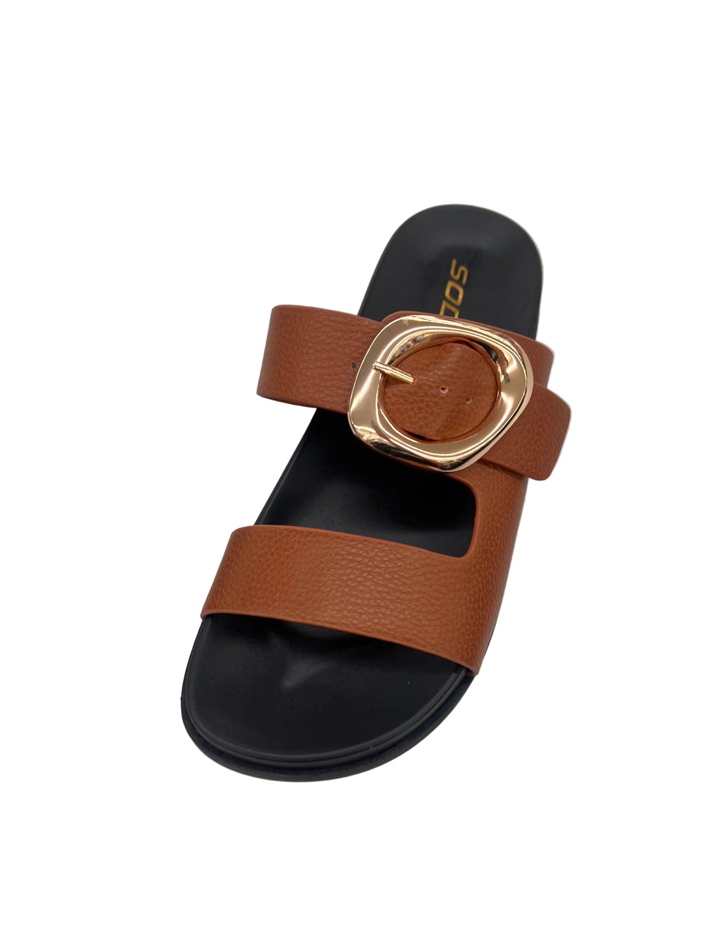 CASUAL SLIDE SANDAL WITH GOLD BUCKLE SPEED