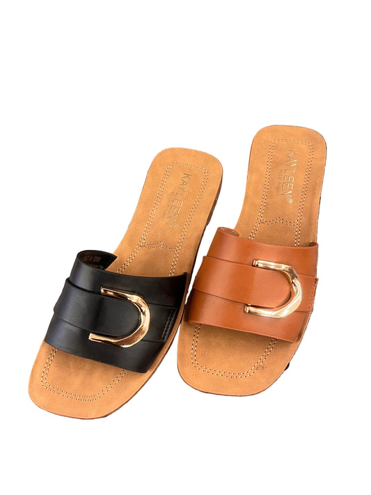 SLIDE SANDAL WITH BIG BUCKLE DETAIL ERICA-502