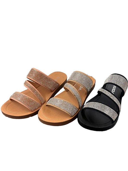 RHINESTONE BAND SANDAL WITH LITTLE PLATFORM ZEAL-S