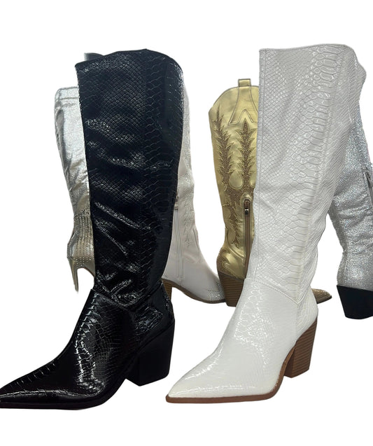 SNAKE PRINT WESTERN BOOT WITH HEEL LILIBETH