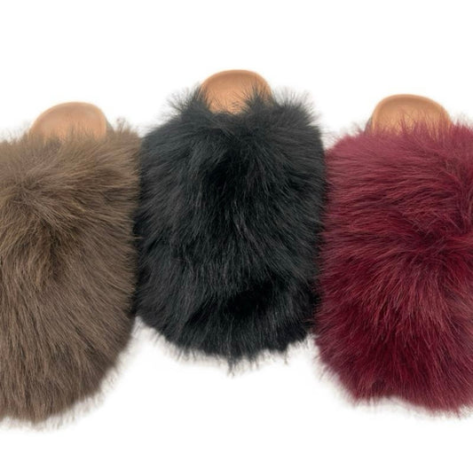 CASUAL FLUFFY SLIDE SLIPPER MATCHA-37