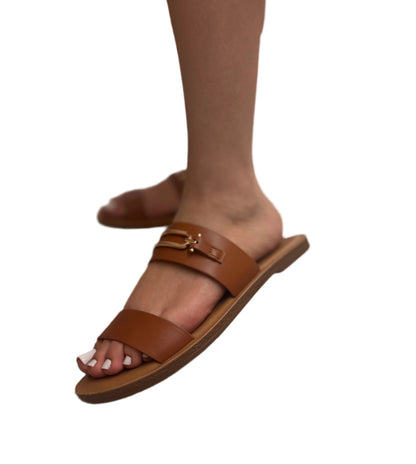 SLIDE SUMMER SANDAL WITH GOLD DETAIL SCENTS-S