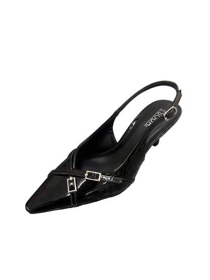 POINTED TOE BUCKLE KITTEN HEEL ARLETA-S