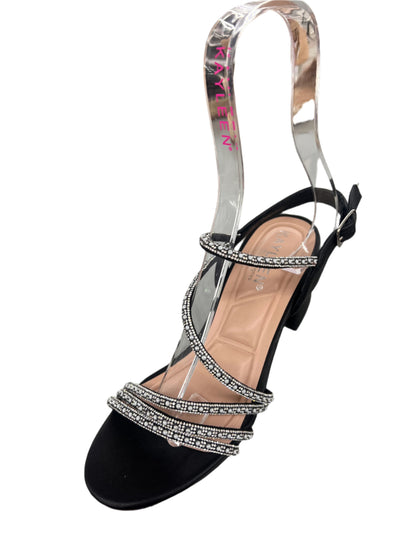SIMPLE BLOCK KITTEN HEEL WITH PEARL AND RHINESTONE DETAIL AMES-1