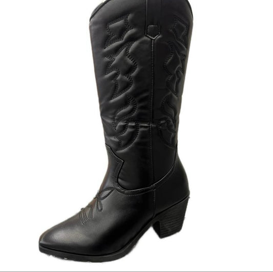 WESTERN BELOW THE KNEE BOOT WITH BLOCK HEEL AUSTIN-04