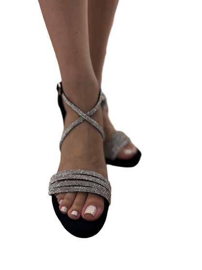 STRAPPY RHINESTONE BLOCK HEEL ASIA-99