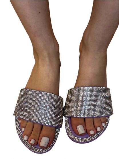 RHINESTONE BAND DETAIL SLIDE SANDAL HONEY62