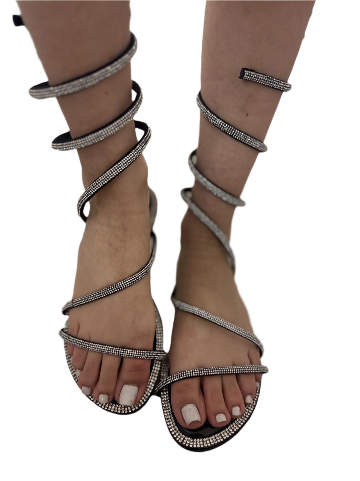 RHINESTONE SPIRAL SANDAL ROO-12