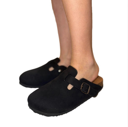 SUEDE SLIDE WITH BUCKLE DETAIL REGIS