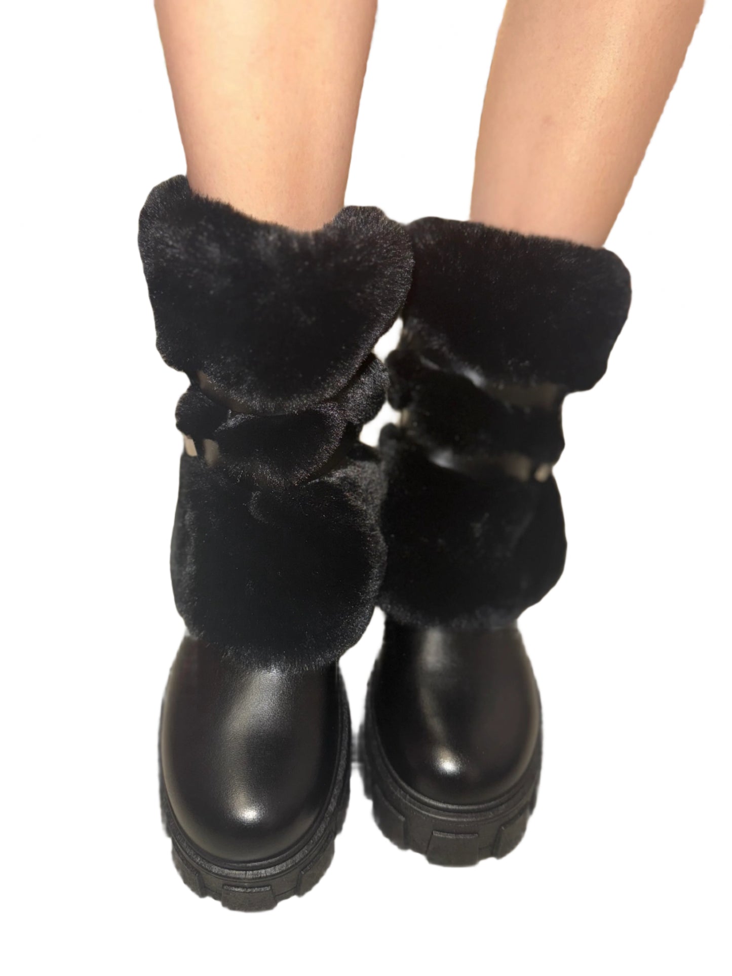 PLATFORM BOOT WITH FUZZY DETAIL PREMO-13