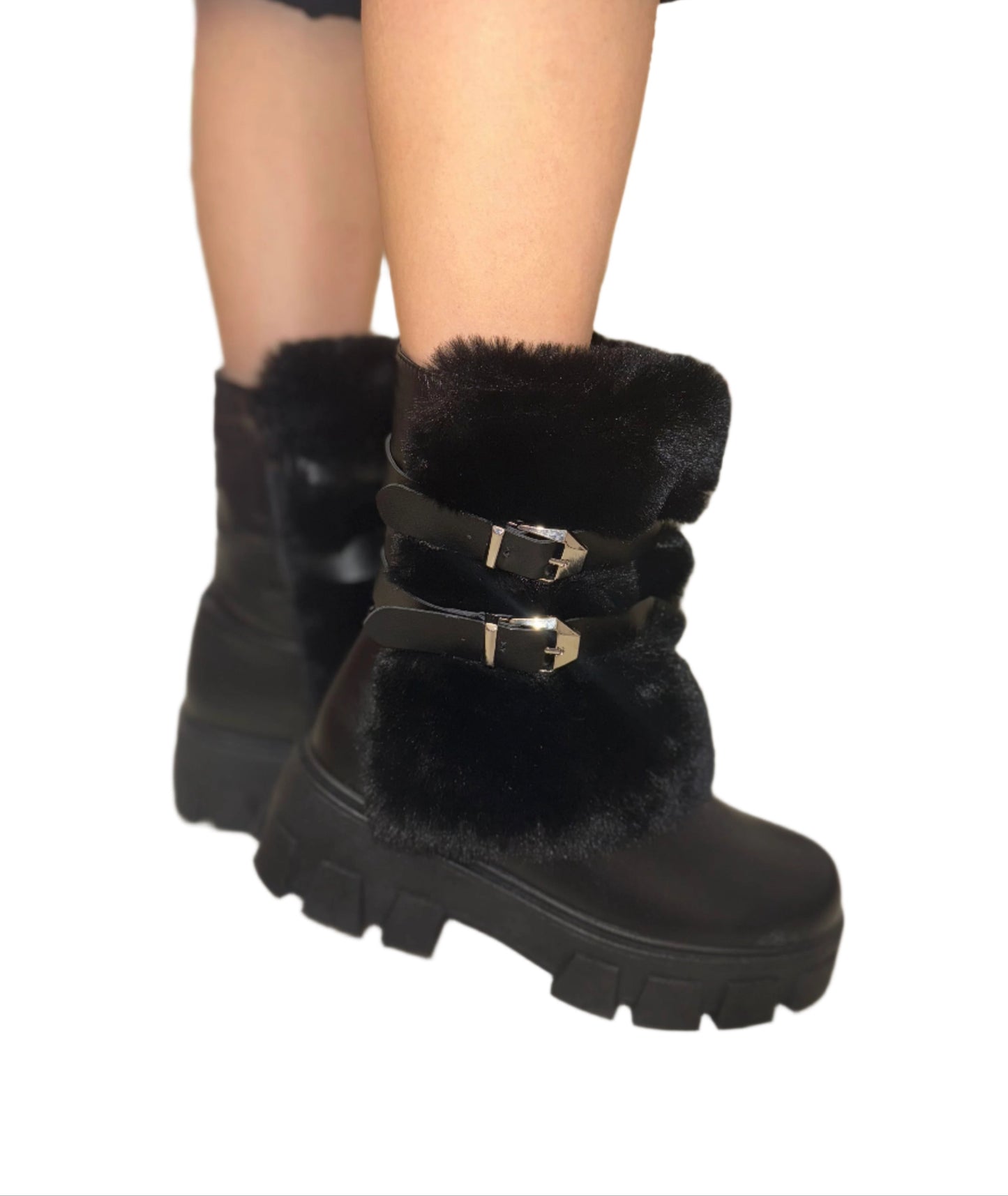 PLATFORM BOOT WITH FUZZY DETAIL PREMO-13