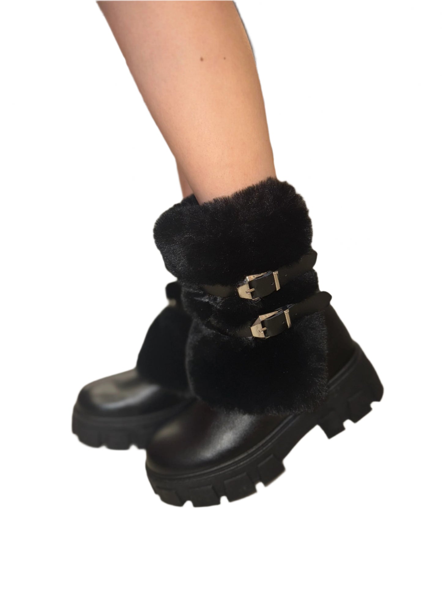PLATFORM BOOT WITH FUZZY DETAIL PREMO-13