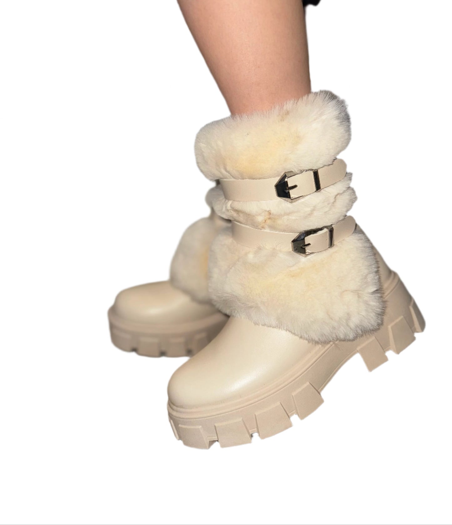 PLATFORM BOOT WITH FUZZY DETAIL PREMO-13