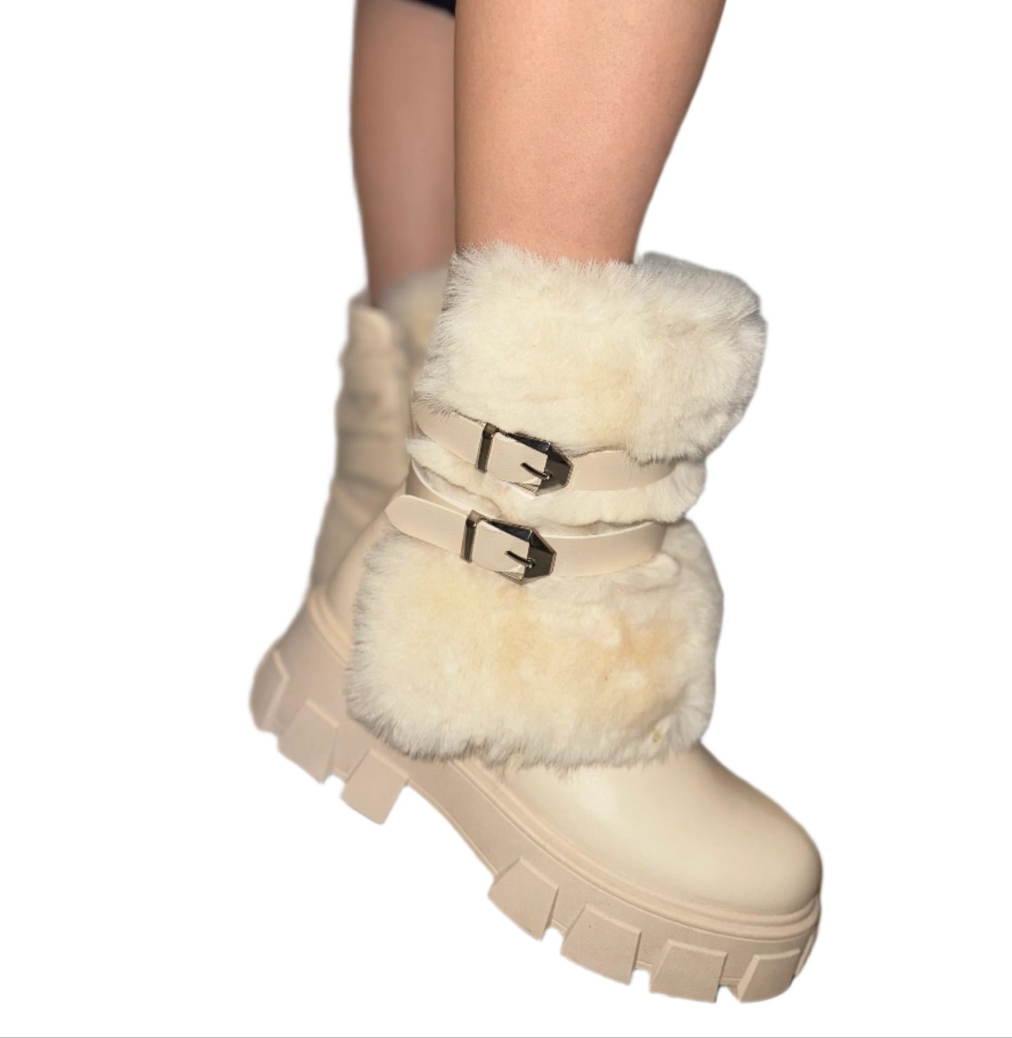 PLATFORM BOOT WITH FUZZY DETAIL PREMO-13