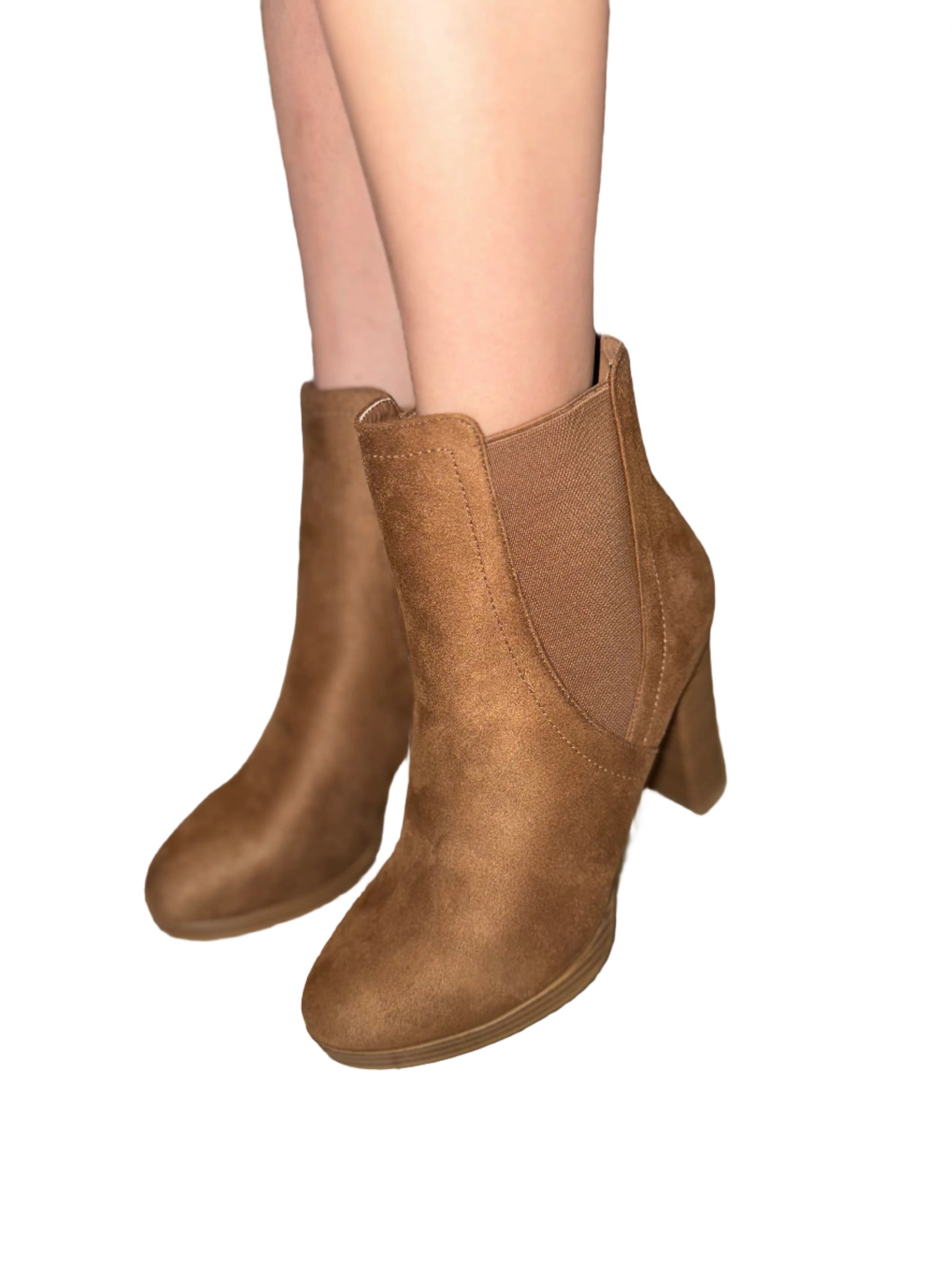 SUEDE BLOCK HEEL BELOW THE ANKLE BOOT CIANA-17