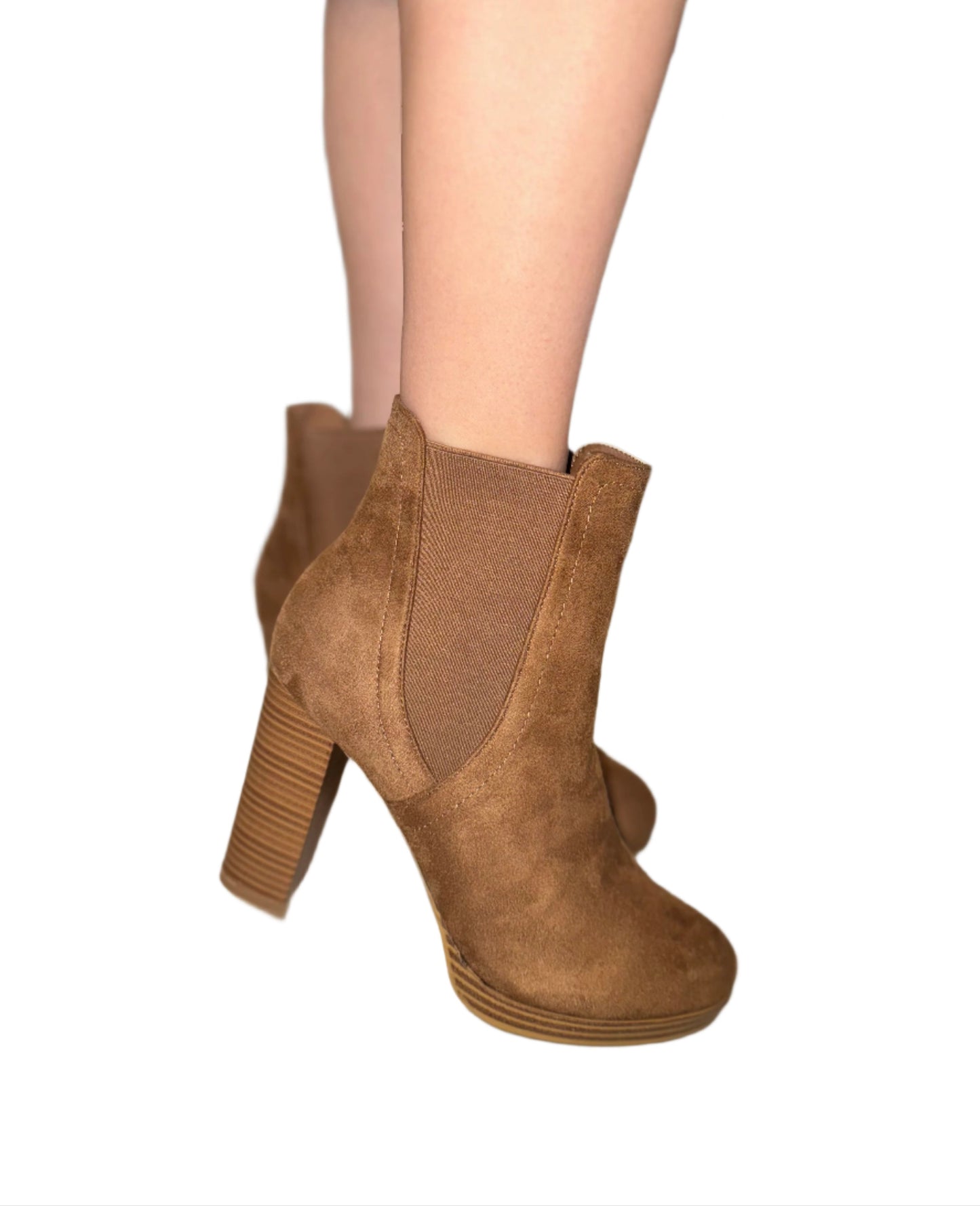 SUEDE BLOCK HEEL BELOW THE ANKLE BOOT CIANA-17