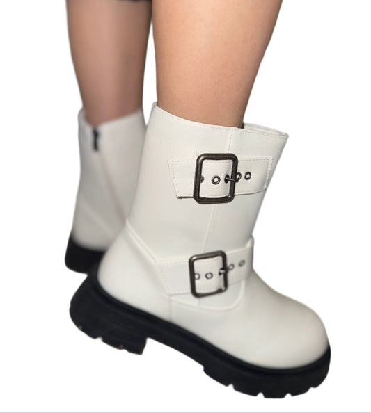 PLATFORM BIKER BOOT WITH BUCKLE DETAIL OSAKA-01