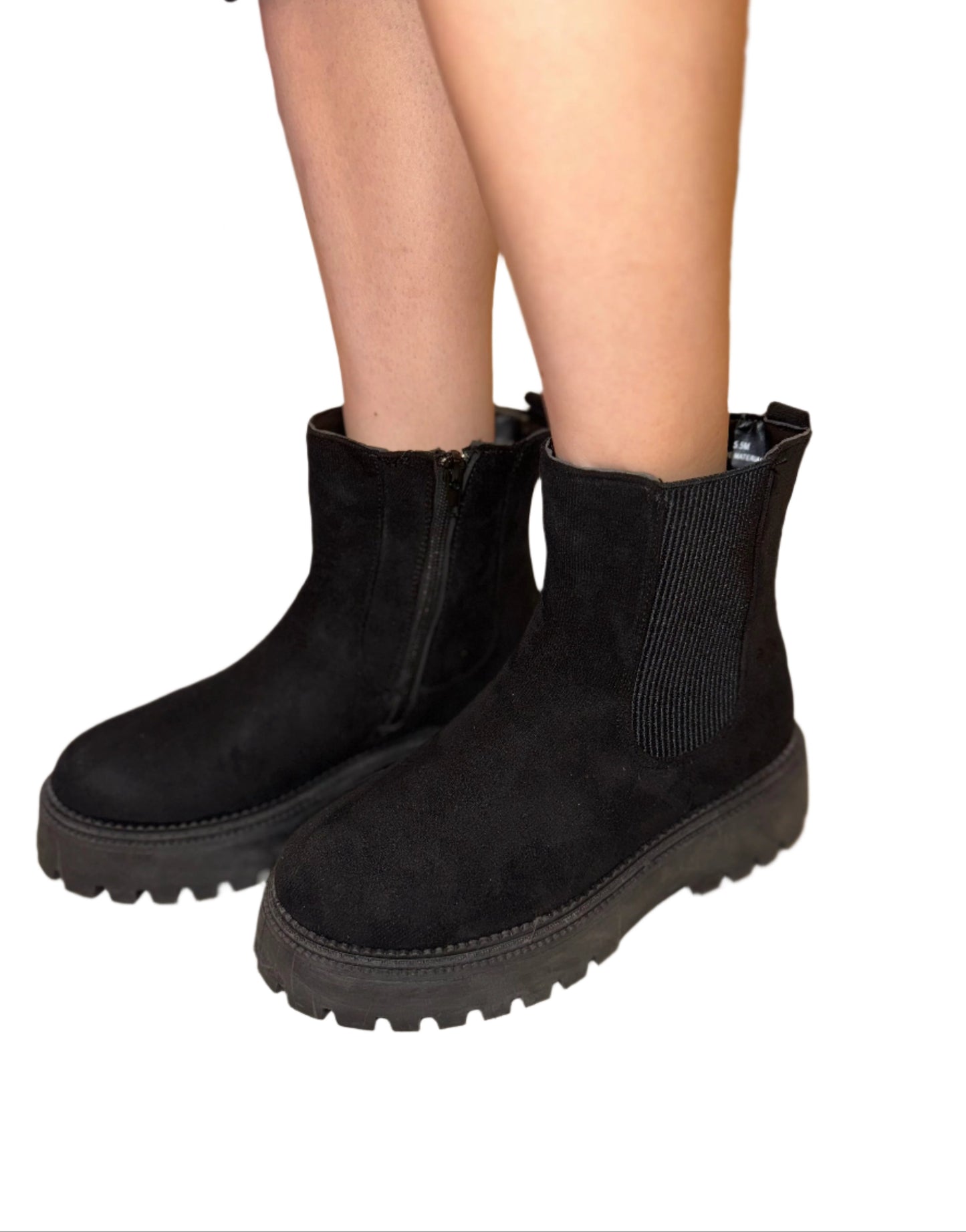 SUEDE PLATFORM BOOT WITH SIDE ELASIC POLK-07