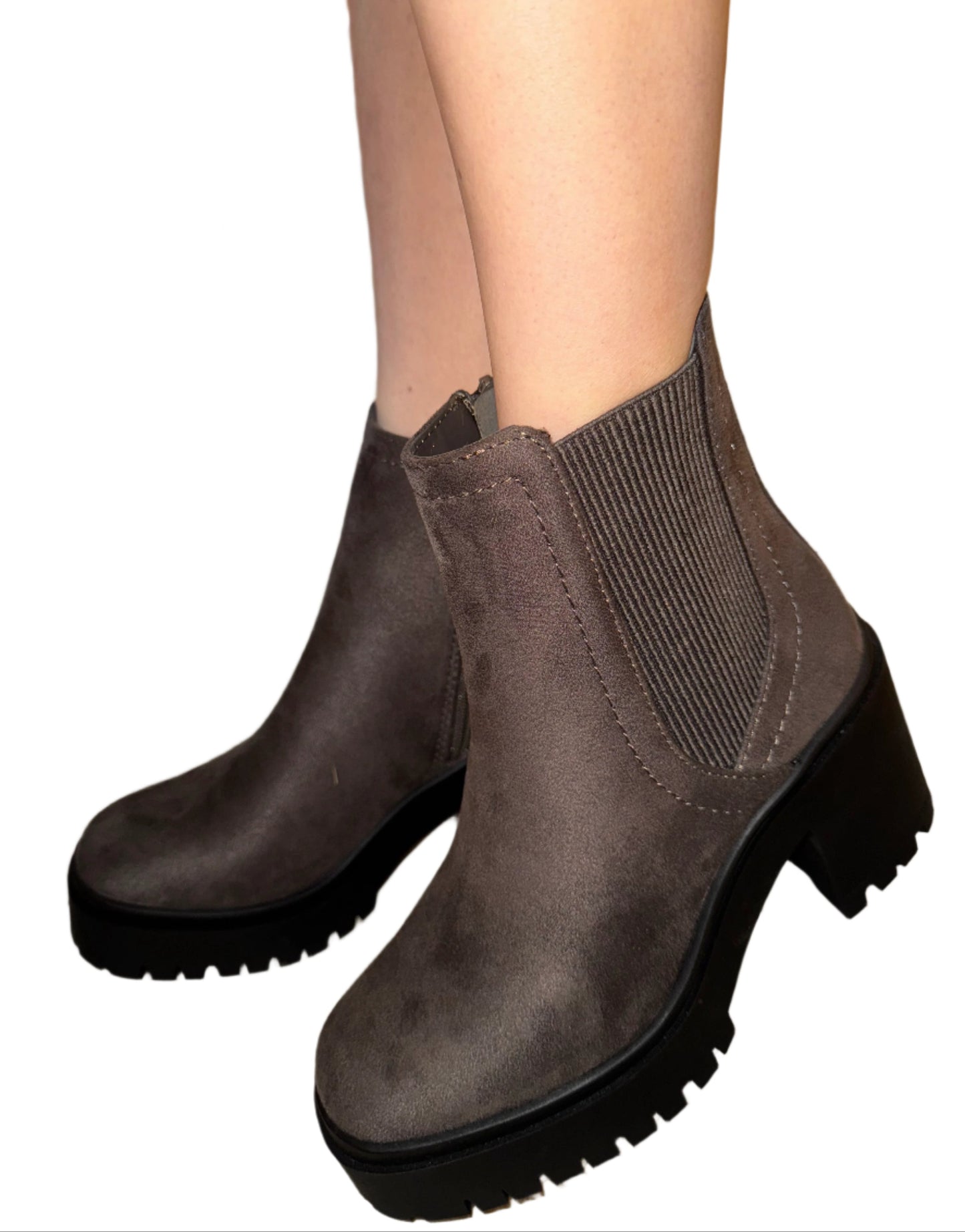 BLOCK HEEL ANKLE BOOT WITH SIDE ZIPPER WALRUS-S