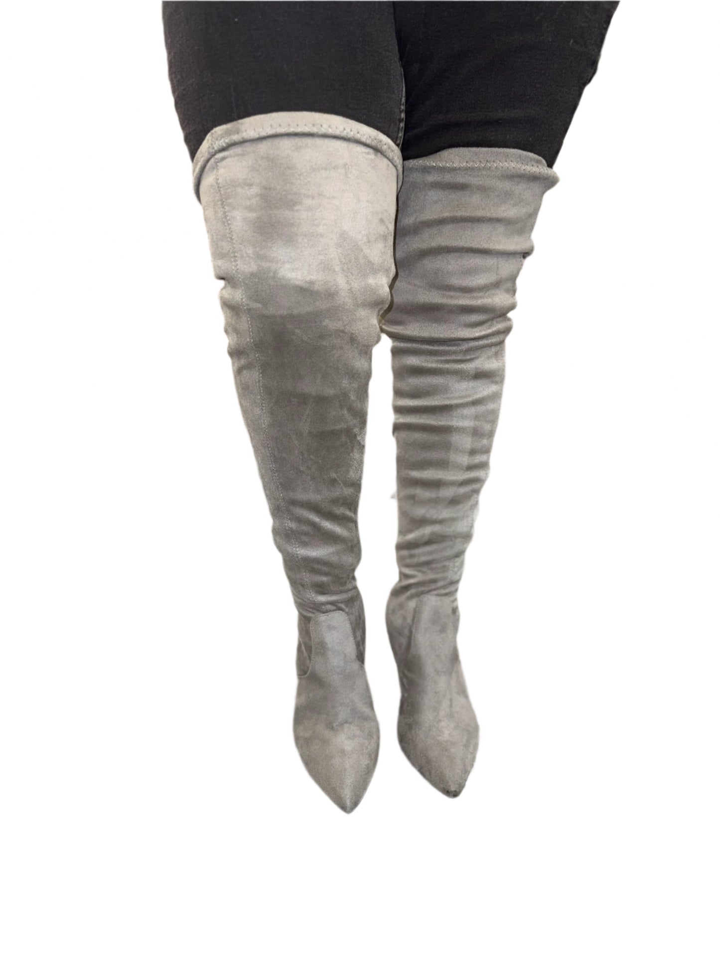 SUEDE KNEE HIGH POINTED TOE BOOT AMIYA-04