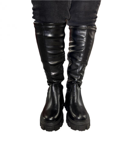 BELOW THE KNEE FAUX LEATHER PLATFORM BOOT PREMO-03