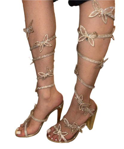 RHINESTONED SPRIAL BUTTERFLY HEEL MORRIS-636