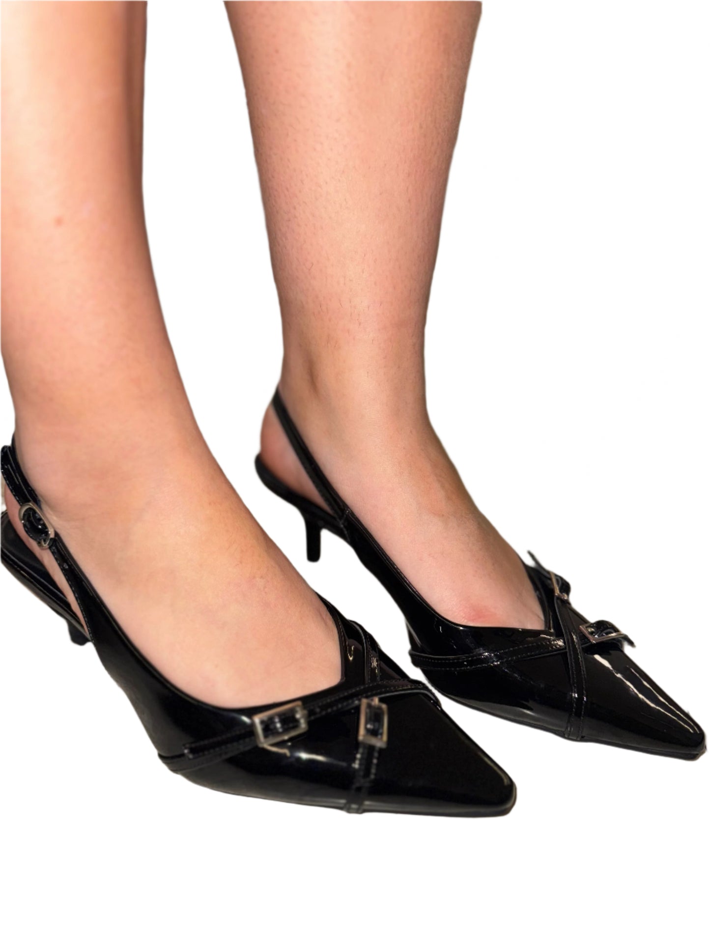 POINTED TOE BUCKLE KITTEN HEEL ARLETA-S