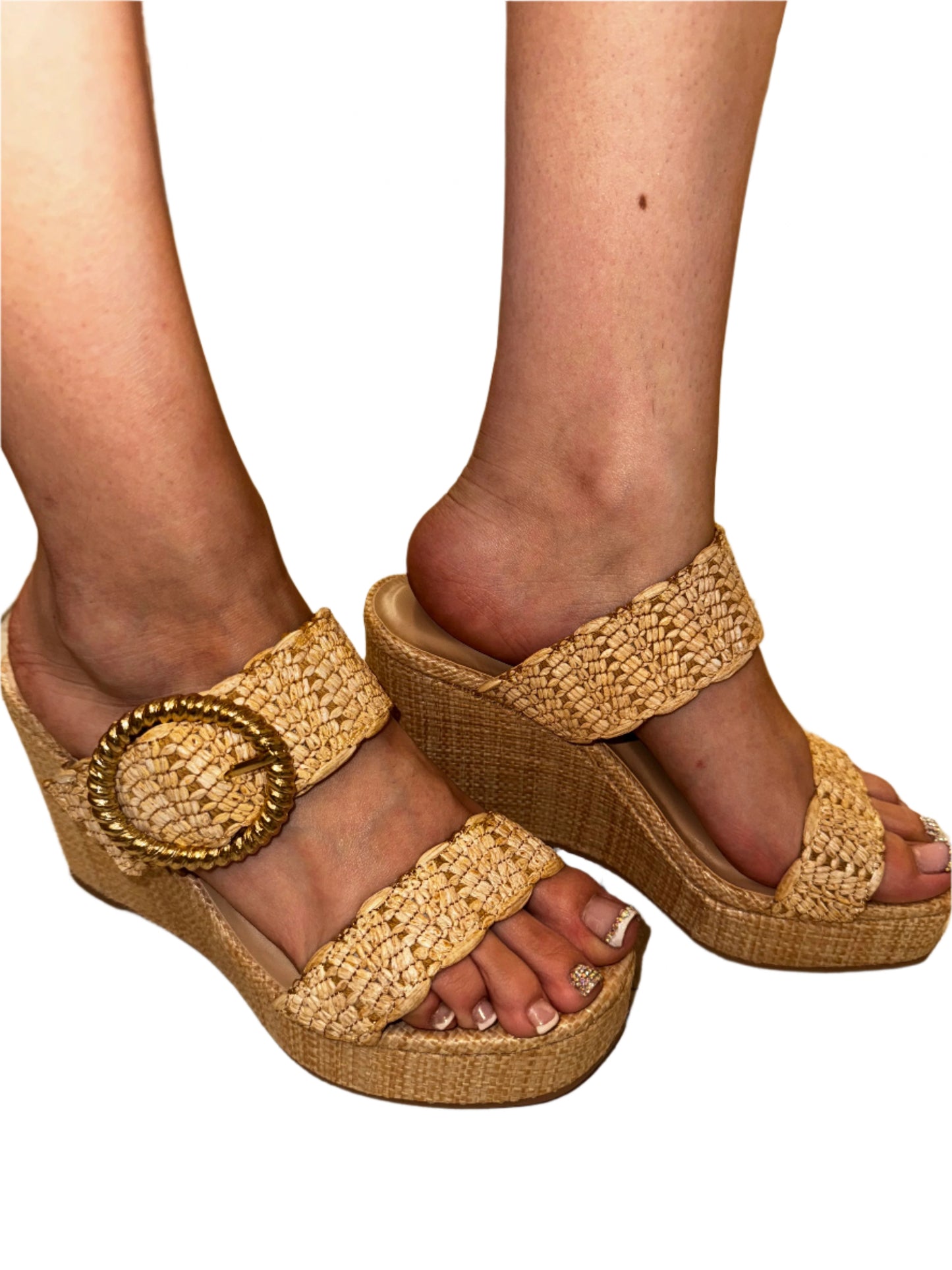 SUMMER WOVEN WEDGE WITH BUCKLE DETAIL ILANA-S