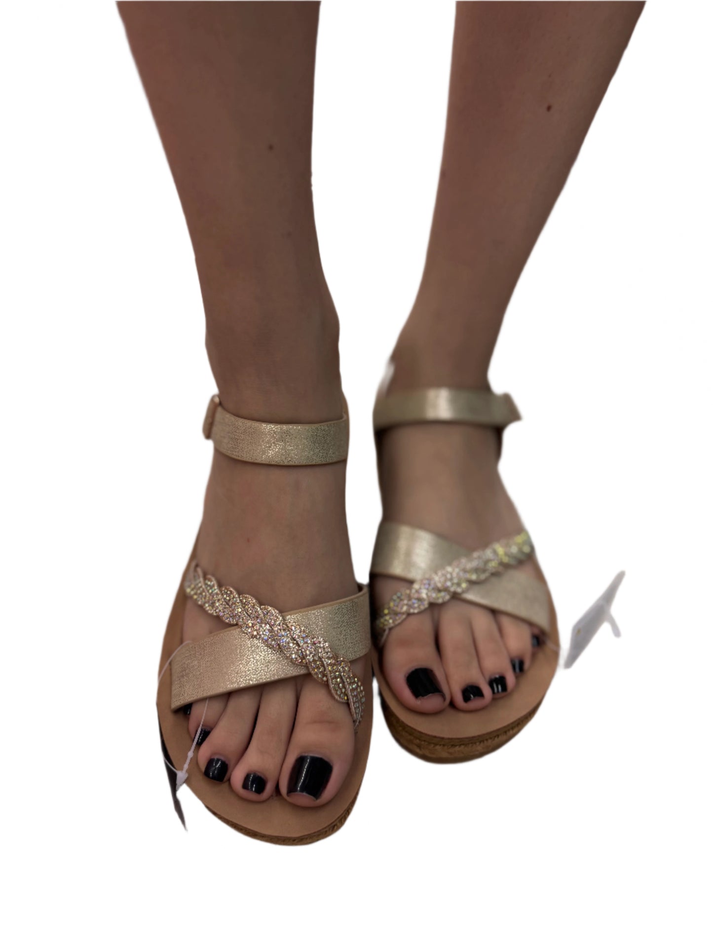 PLATFORM STRAPPY SANDAL WITH RHINESTONE DETAIL FORWARD-82