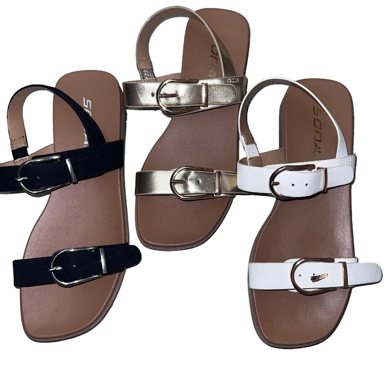 CASUAL DOUBLE BUCKLE SANDAL DIAMOND-S