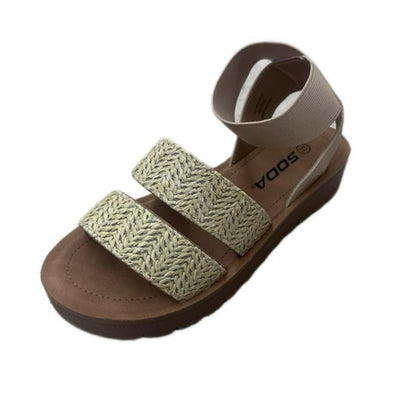 CASUAL RAFFIA SANDAL WITH LITTLE PLATFORM ROLLUP-AS