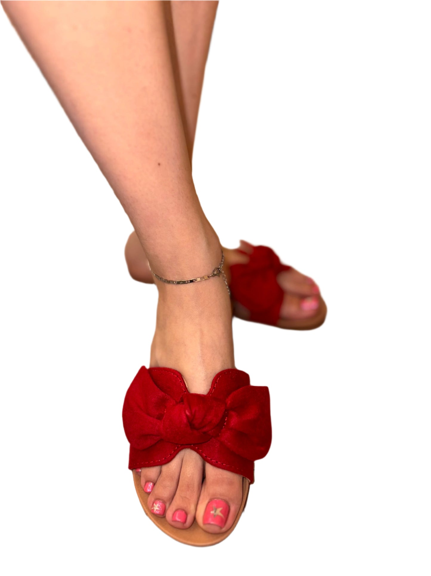 SLIDE SANDAL WITH BIG BOW DETAIL WRITER-S