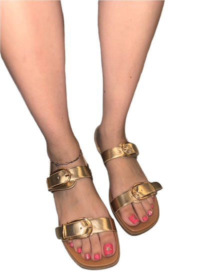 CASUAL DOUBLE BUCKLE SANDAL DIAMOND-S