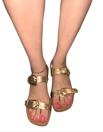 CASUAL DOUBLE BUCKLE SANDAL DIAMOND-S